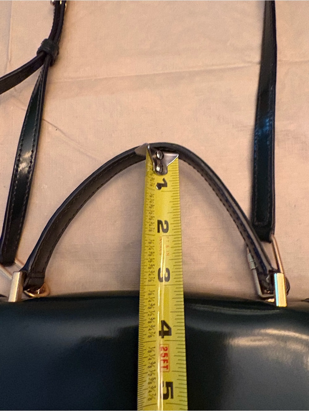 Tory Burch Juliette Mini Top-Handle Satchel in a glossy dark green/emerald - Picture 11 of 12